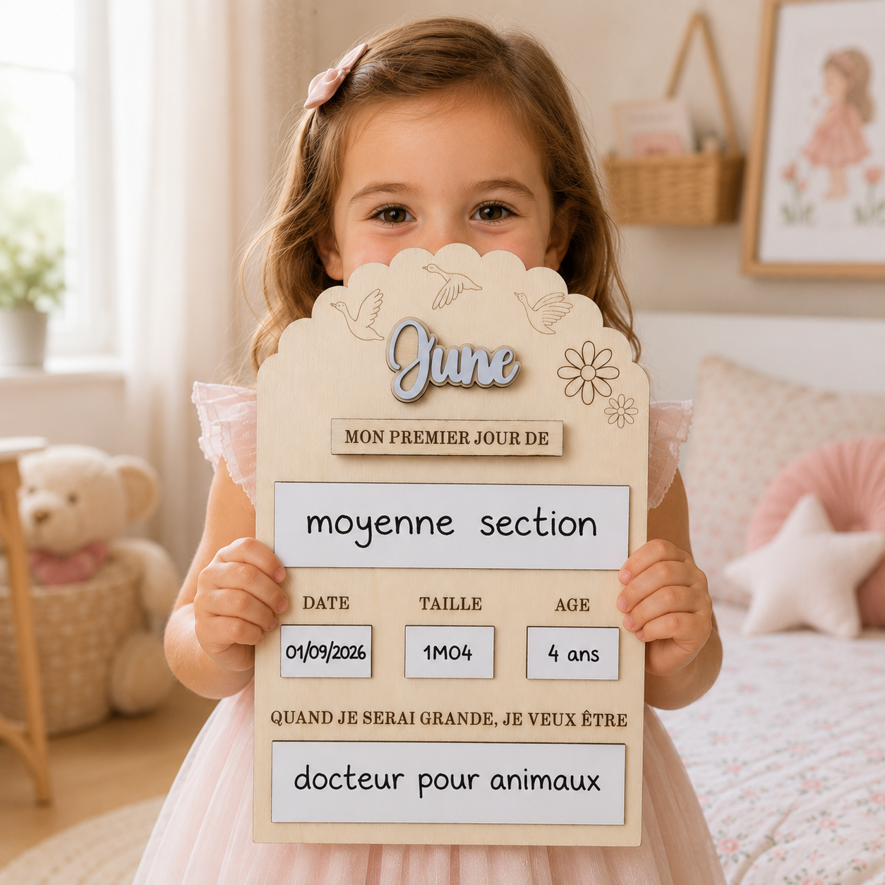 Pancarte rentrée des classes personnalisé en bois