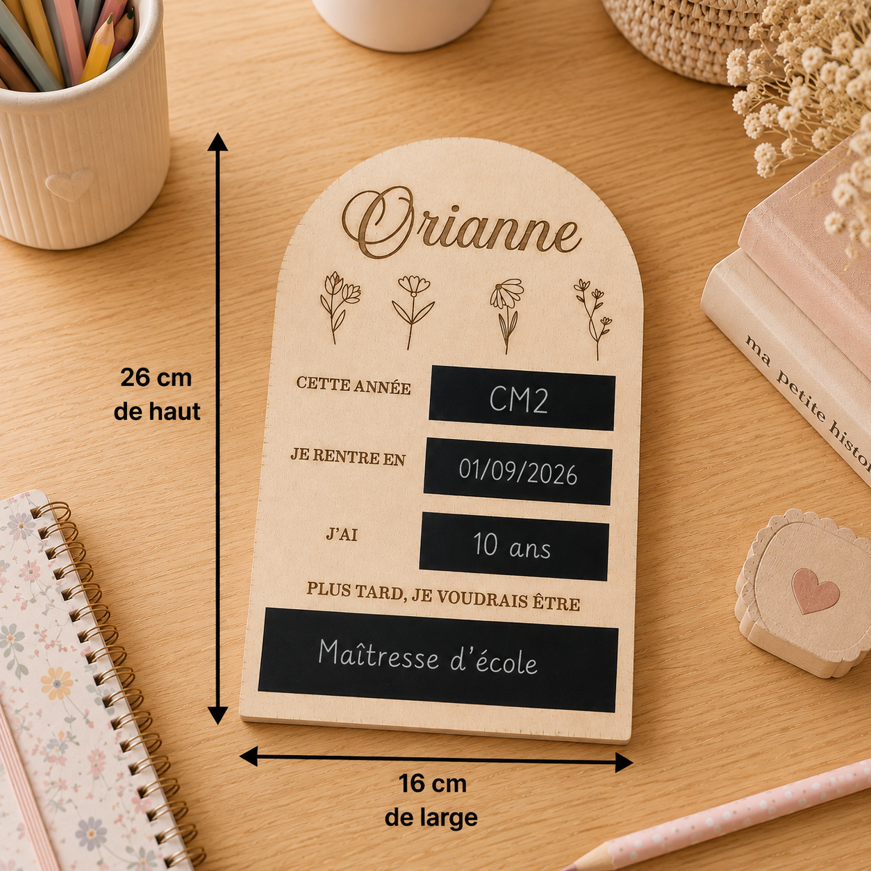 Pancarte rentrée scolaire personnalisée
