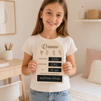 Pancarte rentrée scolaire personnalisée