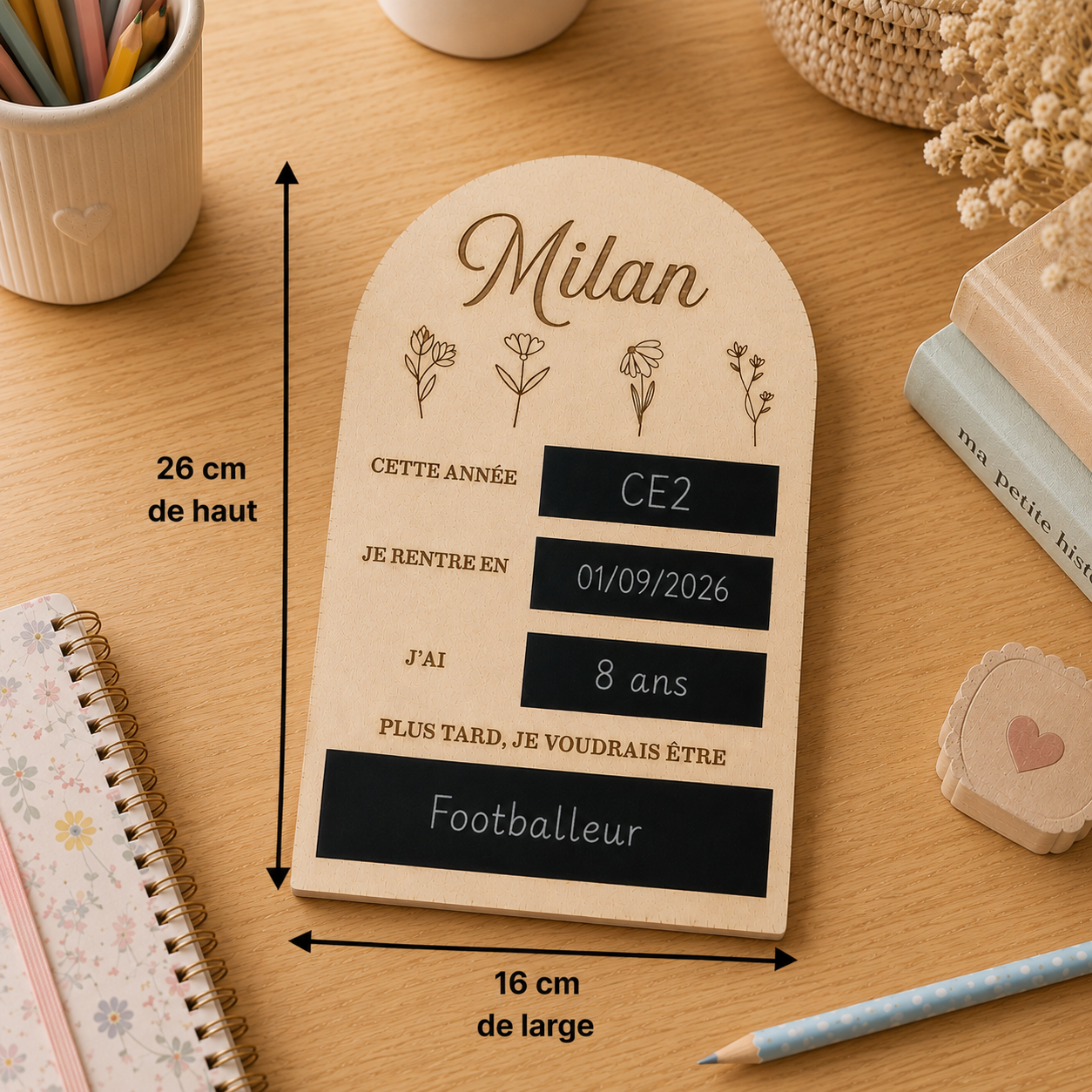 Pancarte rentrée scolaire personnalisée