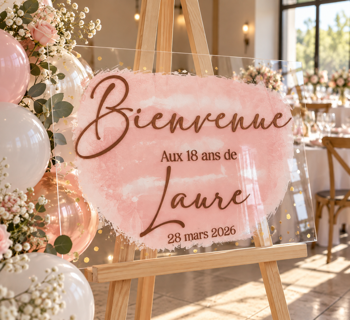 Panneau de bienvenue pour un anniversaire de 18 ans