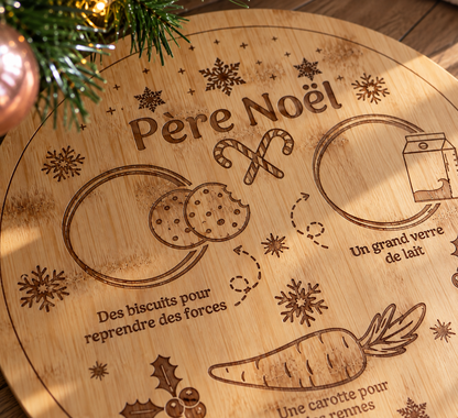 Plateau du père Noël personnalisé en bois