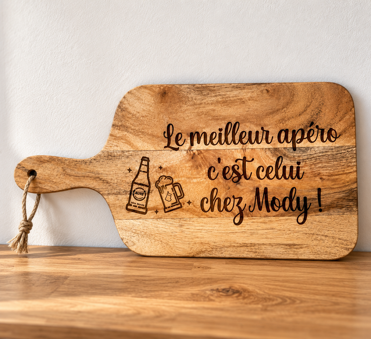 Planche à découper personnalisée en bois 