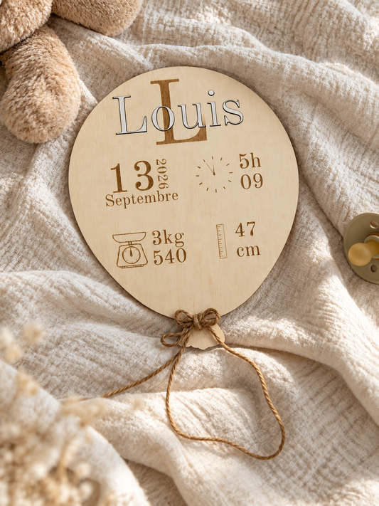 panneau de naissance personnalisé en bois, cadeau idéal pour un cadeau de naissance