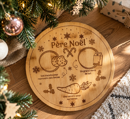 Plateau du père Noël personnalisé en bois