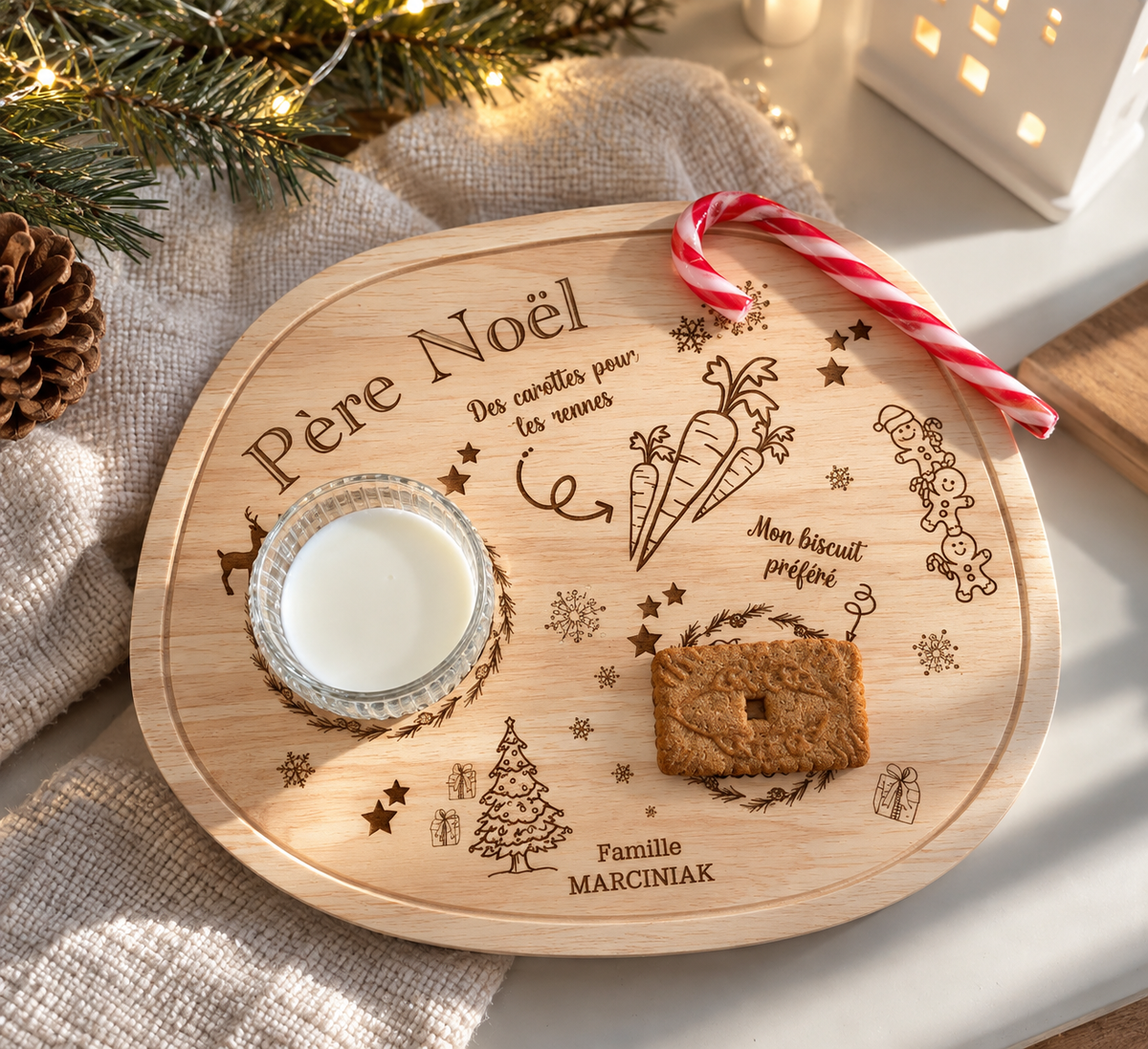 Plateau du père Noël personnalisé, cadeau idéal pour les enfants