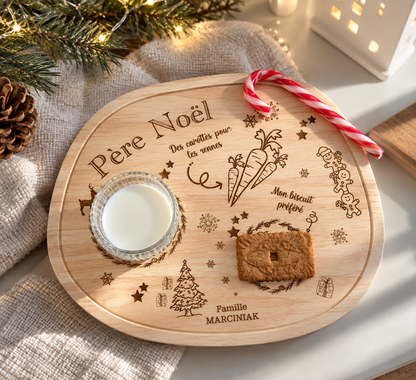 Plateau du père Noël personnalisé, cadeau idéal pour les enfants