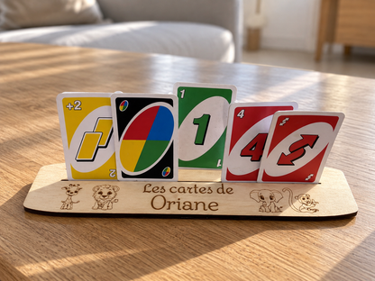 Support jeu de carte pour enfant personnalisé