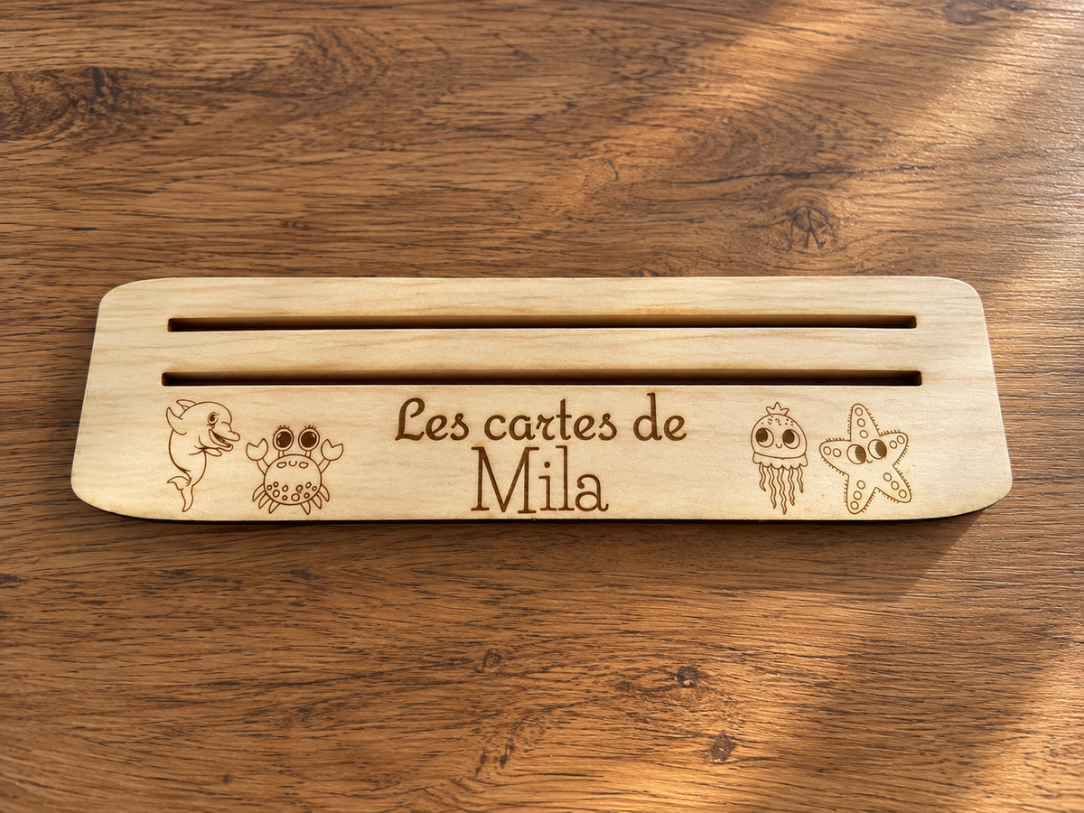 Support de carte personnalisée pour enfant sur le thème de la mer