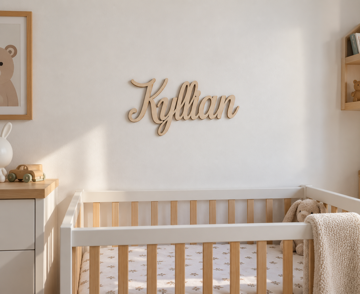 Prénom de chambre bébé personnalisée en bois