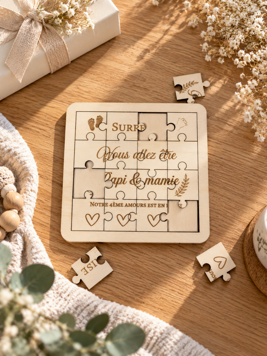 Puzzle annonce surprise en bois