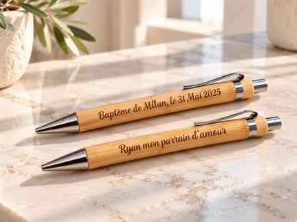 Stylos personnalisés, cadeau pour parrain et marraine