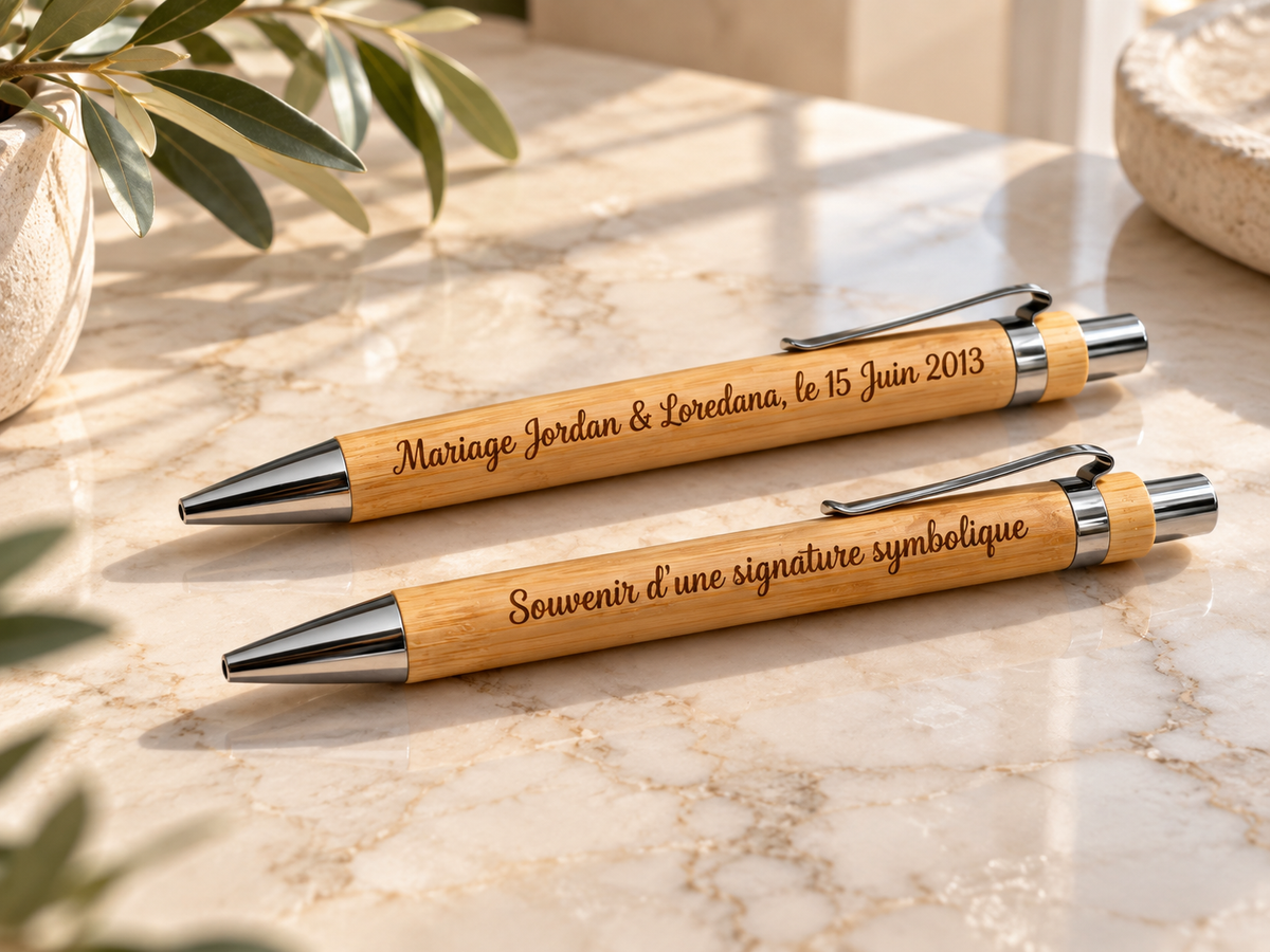 Stylos personnalisés pour célebrer un mariage