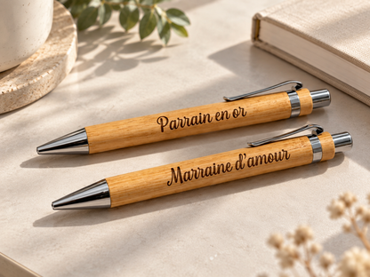 Stylos personnalisés cadeau idéale pour parrain et marraine