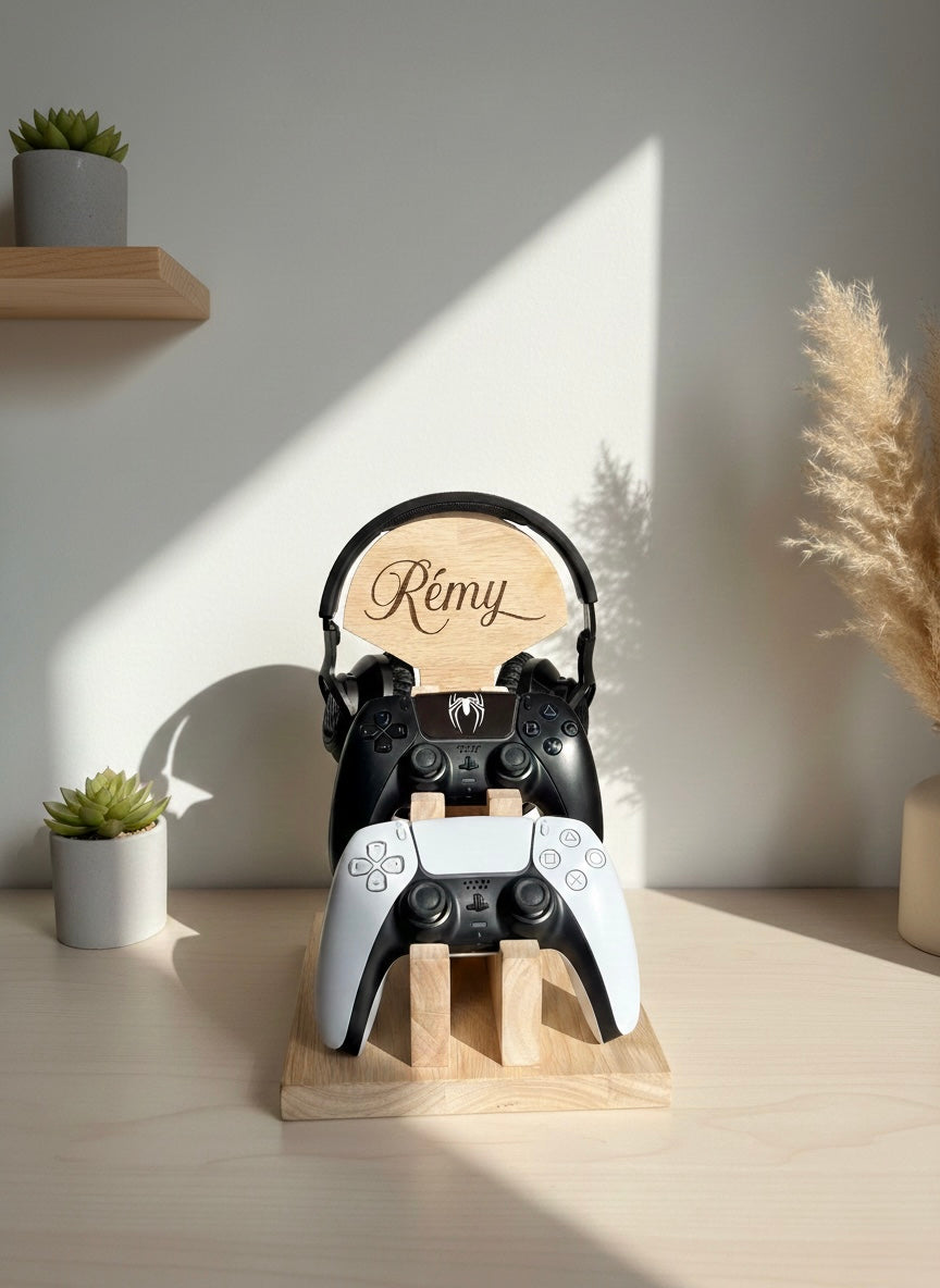Support casque gaming et manettes personnalisé