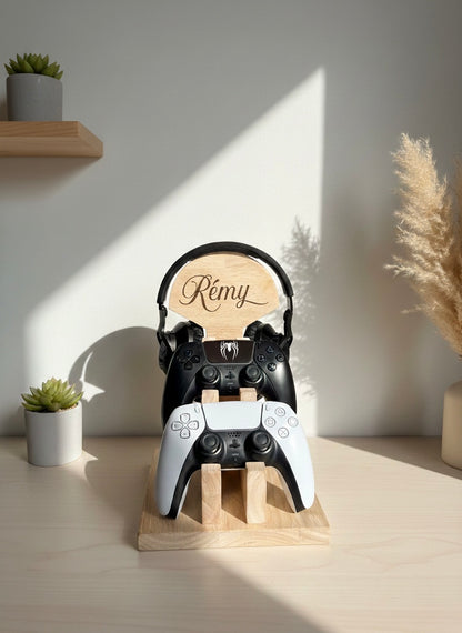 Support casque gaming et manettes personnalisé