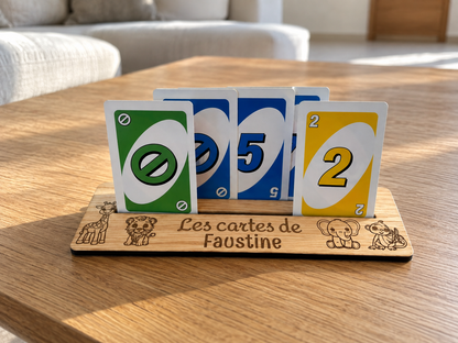 Support jeu de carte pour enfant personnalisé