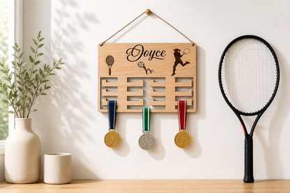 Support médaille de tennis personnalisé