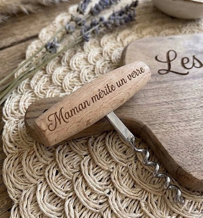 Tire bouchon personnalisé en bois