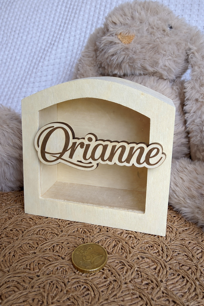 Tirelire enfant personnalisée en bois