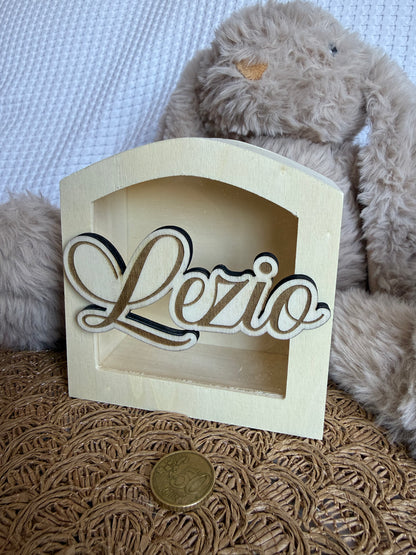 Tirelire personnalisée en bois