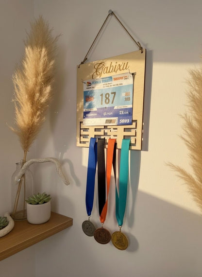 Support médaille et dossard de sport