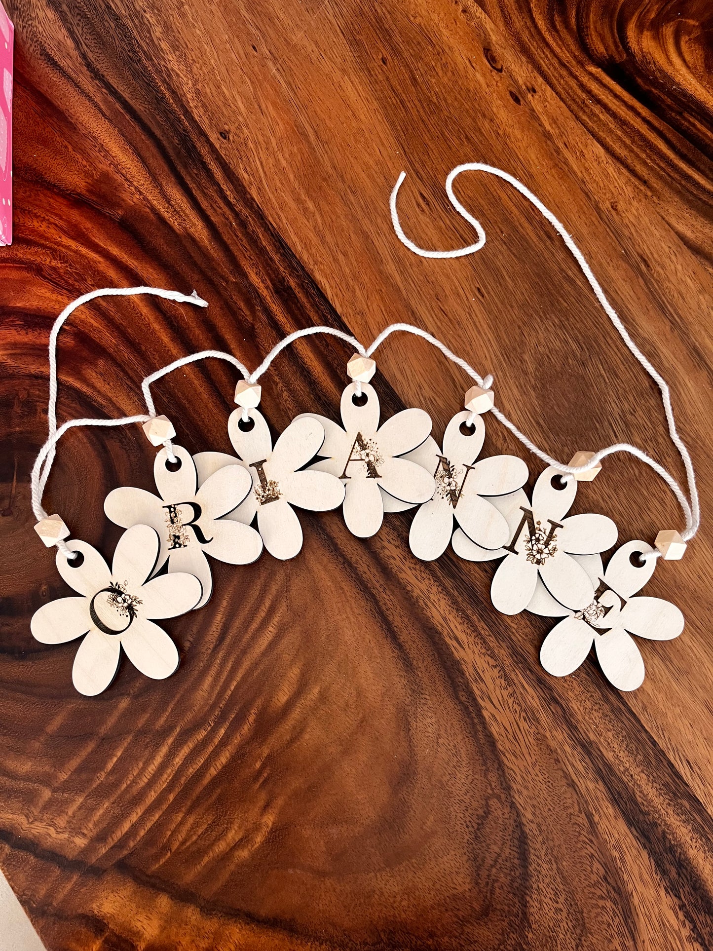 Découvrez notre magnifique guirlande florale personnalisable, magnifique pour décorer une chambre d'enfant