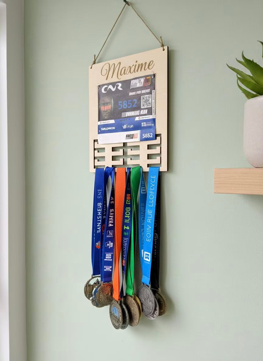 Support médaille et dossard de sport