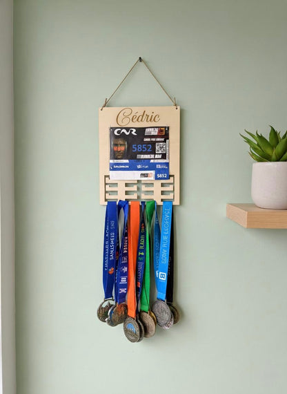 Support médaille et dossard de sport