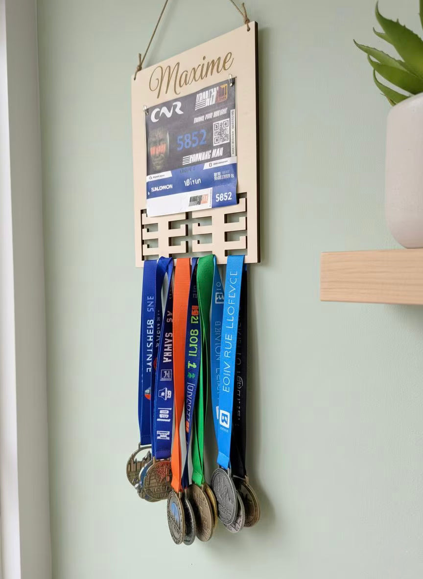 Support médaille et dossard de sport