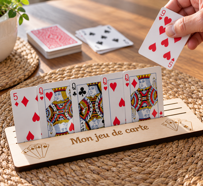 Support jeu de carte personnalisé pour personnes âgées