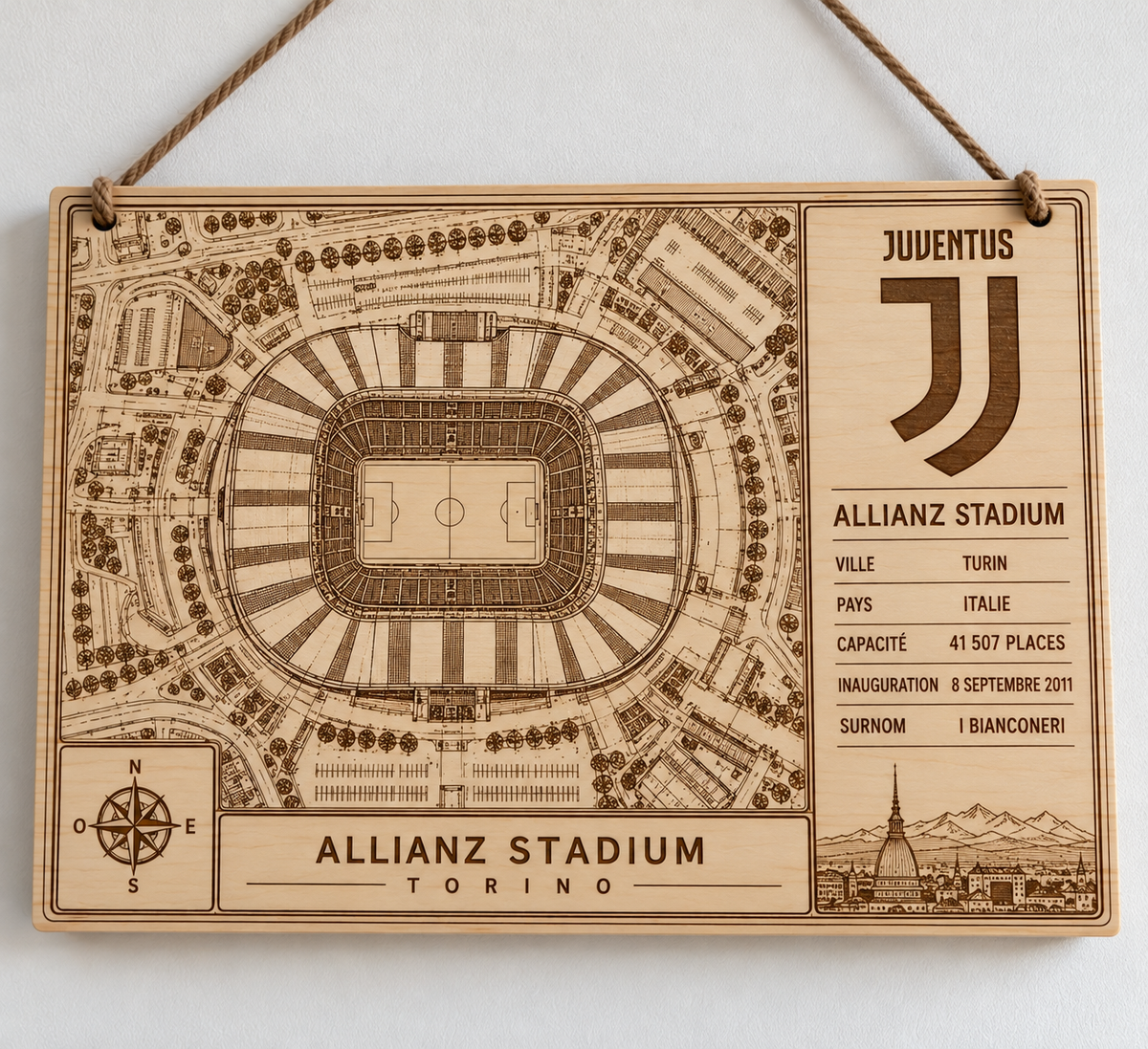 tableau personnalisé pour supporter de la juventus de turin