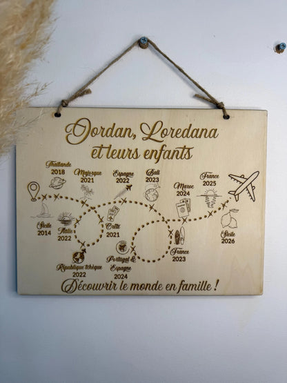 Faites un cadeau original personnalisable avec notre magnifique tableau de voyage.