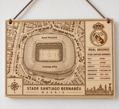 tableau stade de football personnalisé, cadeau idéal pour supporter du real madrid