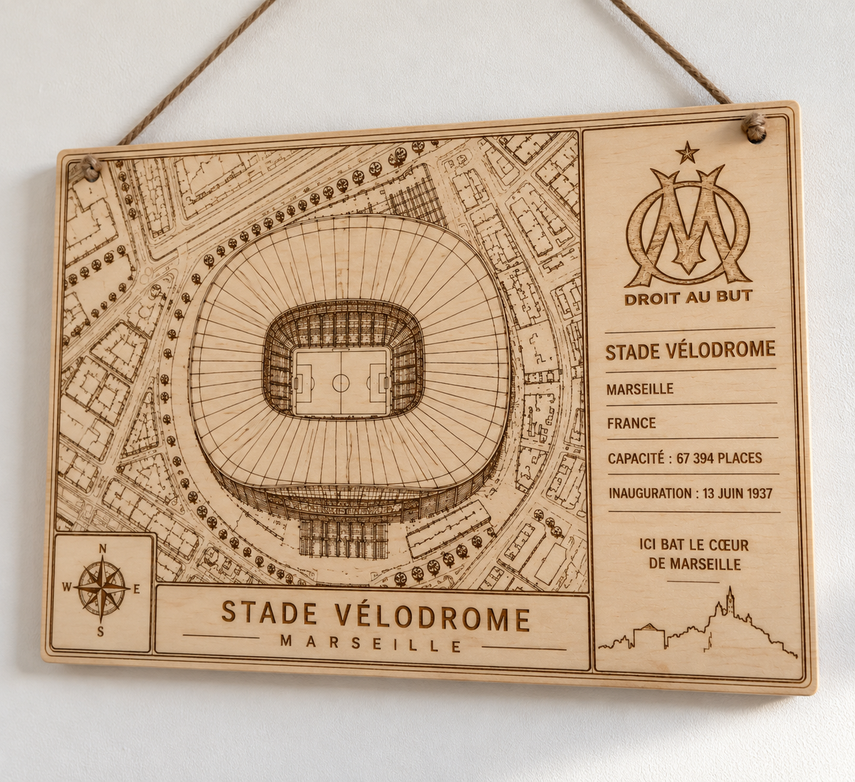 tableau stade de football personnalisé, cadeau idéal pour supporter de foot
