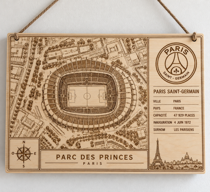 tableau stade de football personnalisé, cadeau idéal pour supporter du psg